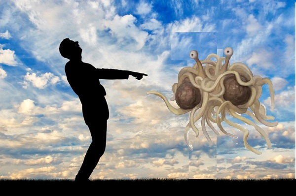 Laughing at the Flying Spaghetti Monster